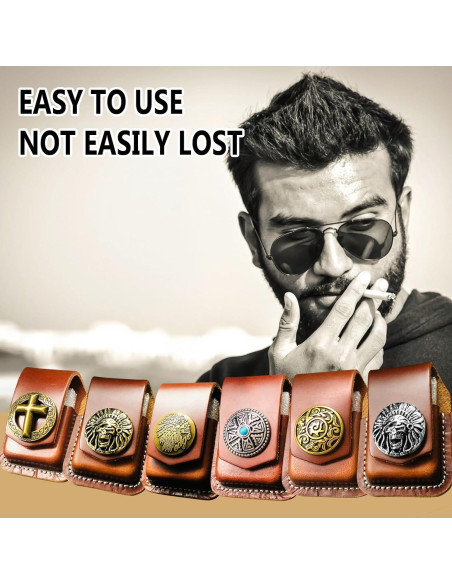 Funda de Cuero para Encendedor Heiluxe con Hebilla - Negro