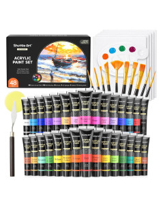 Conjunto de Pintura Acrílica Shuttle Art 48 Piezas 30 Colores