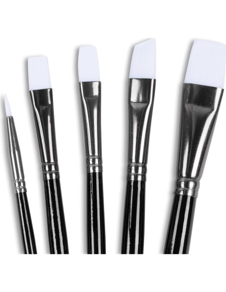 Juego de Pinceles Angelus Sintéticos para Pintura Acrílica (5 piezas)