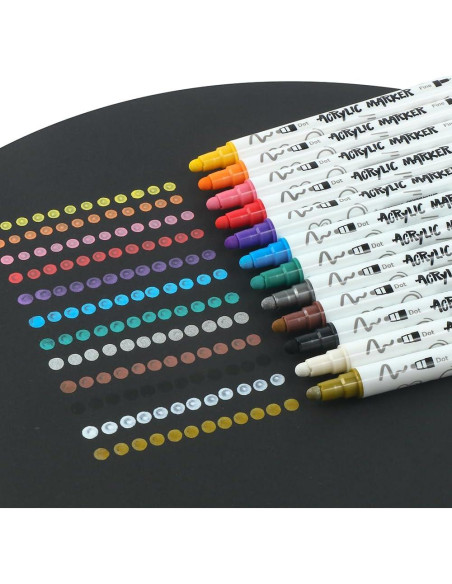 Set de Marcadores de Pintura Acrílica Transon 12 Colores Punta Dual