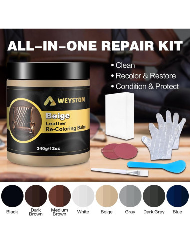 Bálsamo de Recoloración de Cuero WEYSTOM 388g Beige