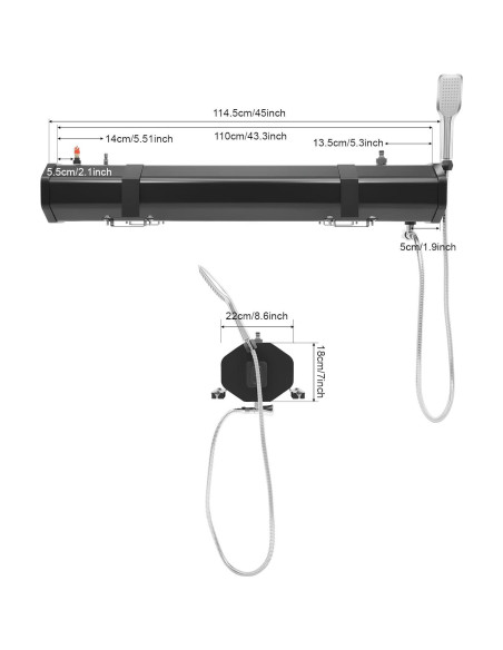Tanque de Agua Presurizado SHZULUSE 30L Ducha Portátil Camping