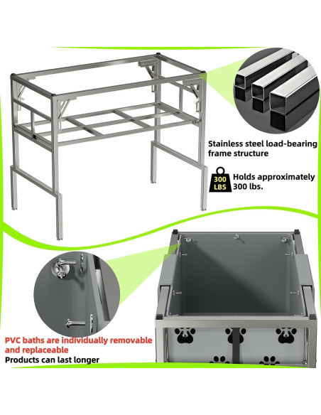 Bañera Elevada Plegable para Perros Dogvingpk 136 kg