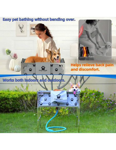 Bañera Elevada Plegable para Perros Dogvingpk 136 kg