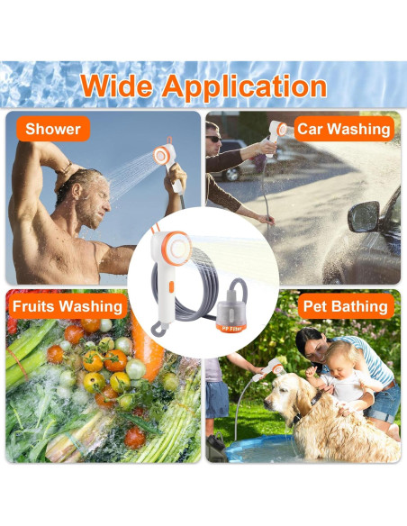 Ducha de Camping Portátil Brarvagur con Filtro y Luz LED