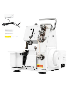 Máquina de Overlock Serger JAYGOVAN 4 Hilos 1200 PPM Luz LED