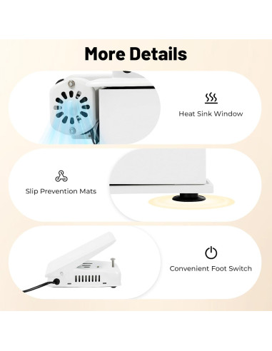 Máquina de Overlock Serger JAYGOVAN 4 Hilos 1200 PPM Luz LED