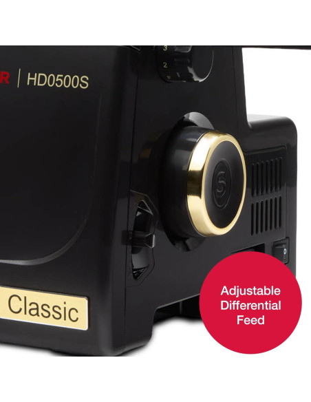 Máquina de Coser Overlock SINGER HD0500S 2/3/4 Hilos 1300 PPM