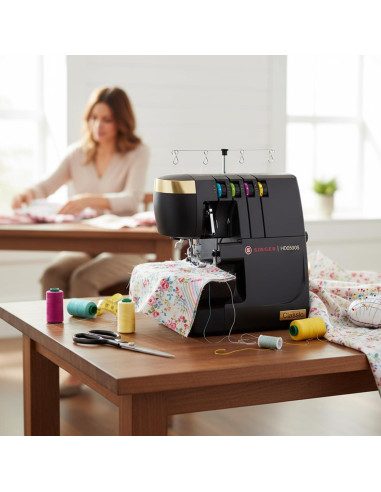 Máquina de Coser Overlock SINGER HD0500S 2/3/4 Hilos 1300 PPM
