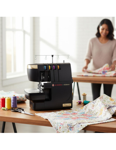 Máquina de Coser Overlock SINGER HD0500S 2/3/4 Hilos 1300 PPM