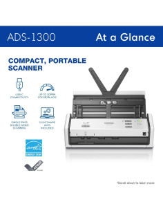 Escáner Compacto Brother ADS-1300 | 30ppm | Doble Cara 2