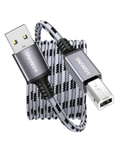 Cable de Impresora USB 2.0 SNANSHI 1.83m - A a B, Alta Velocidad