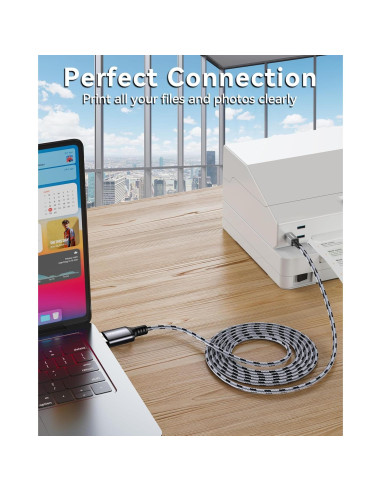 Cable de Impresora USB 2.0 SNANSHI 1.83m - A a B, Alta Velocidad