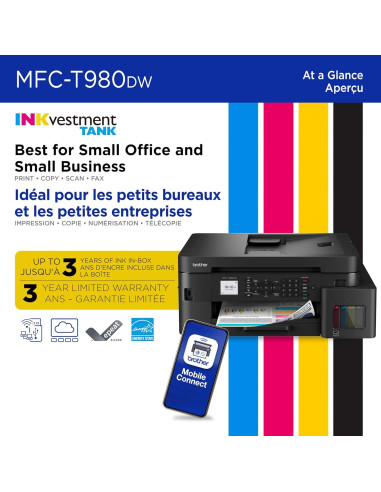 Impresora Multifuncional Brother MFC-T980DW a Color WiFi