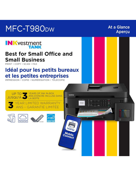 Impresora Multifuncional Brother MFC-T980DW a Color WiFi