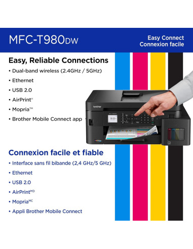 Impresora Multifuncional Brother MFC-T980DW a Color WiFi