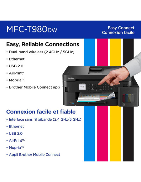 Impresora Multifuncional Brother MFC-T980DW a Color WiFi