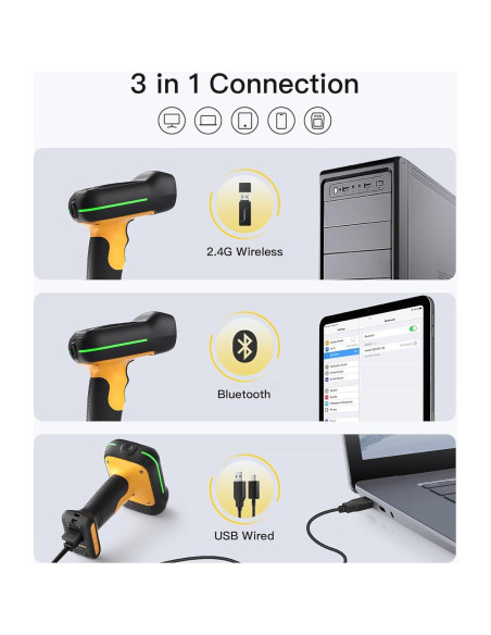 Escáner de Código de Barras Inateck BCST-75S Inalámbrico IP67