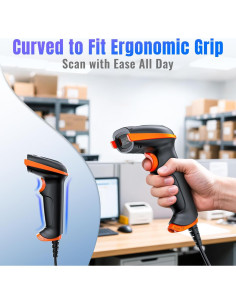 Escáner de Códigos de Barras 1D 2D Tera D5100Y USB Ergonómico 2