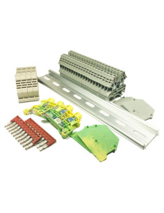 Kit de Bloques de Terminales DIN Dinkle Gris 20A 600V