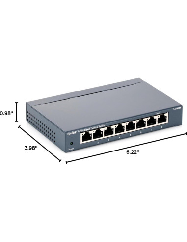 Switch Ethernet Gigabit TP-Link TL-SG108 de 8 Puertos Metal