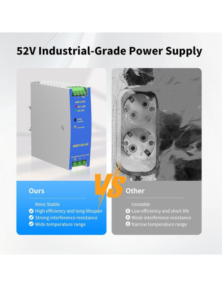Conmutador POE Industrial 8 Puertos Gigabit Real HD 52V