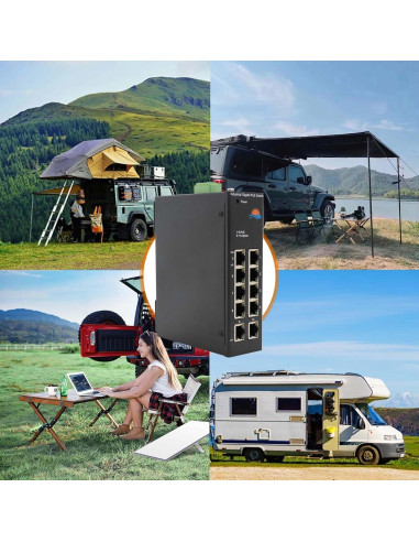 Conmutador PoE Solar Gigabit LIFEPOE 10 Puertos 30W 120W