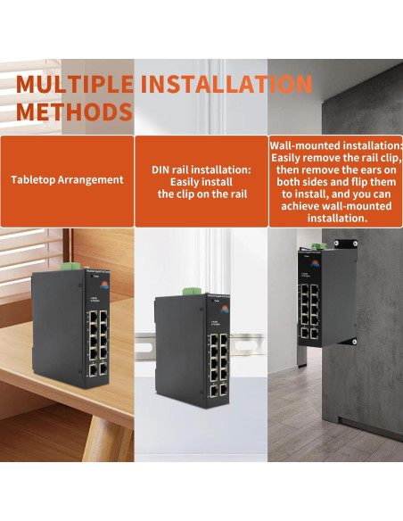 Conmutador PoE Solar Gigabit LIFEPOE 10 Puertos 30W 120W