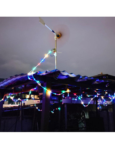 Generador de Turbina Eólica DIY Nochebrisa con Luces LED 10m