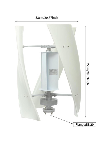Generador Eólico Vertical 100W WATEBATH 12V con Controlador