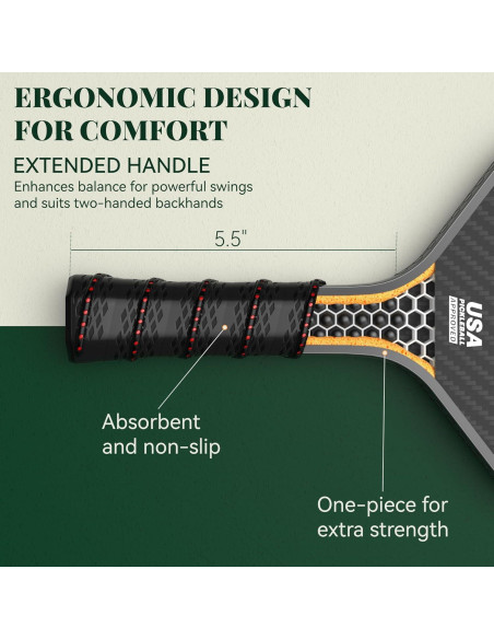 Pala de Pickleball Jojolemon Shark 100 Fibra de Carbono 16mm