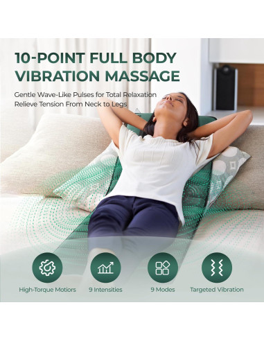 Alfombrilla de Masaje Corporal Himouta con Calor y 10 Motores