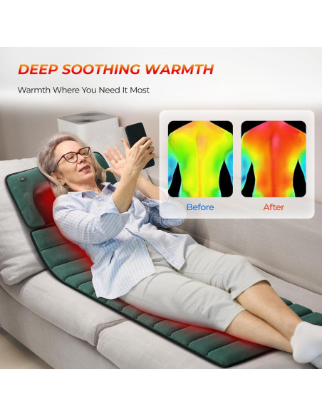 Alfombrilla de Masaje Corporal Himouta con Calor y 10 Motores