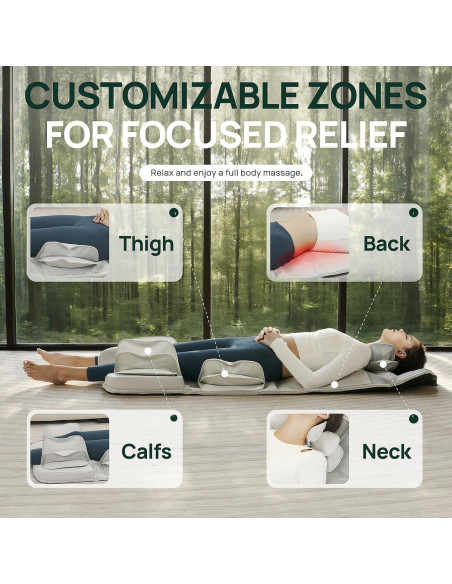 Colchoneta de Masaje HMMSYLVA CD-8607 con Calor y 4 Modos