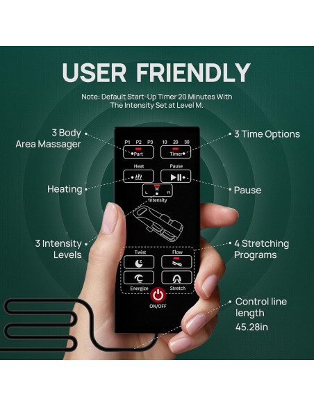 Colchoneta de Masaje HMMSYLVA CD-8607 con Calor y 4 Modos