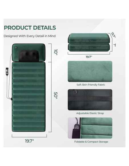 Alfombrilla de Masaje Corporal Himouta con Calor y 10 Motores