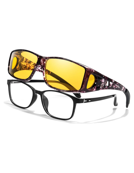 Gafas de Visión Nocturna LVIOE con Lentes Amarillos Polarizados Gafas de Visión Nocturna LVIOE con Lentes Amarillos Polarizados