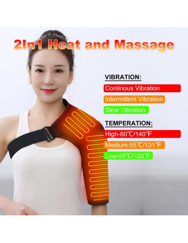 Faja Calentada para Hombro Woolala con Masajeador Eléctrico