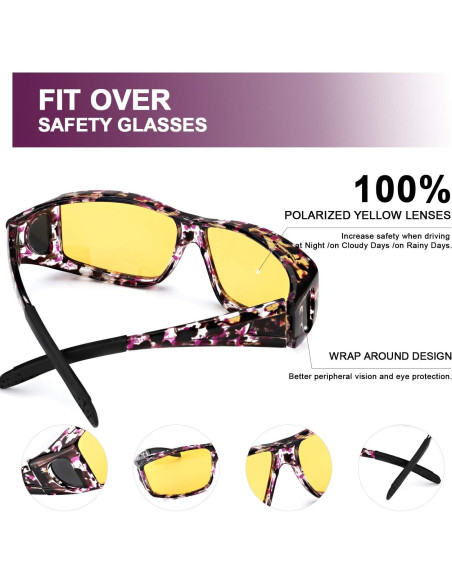 Gafas de Visión Nocturna LVIOE con Lentes Amarillos Polarizados Gafas de Visión Nocturna LVIOE con Lentes Amarillos Polarizados