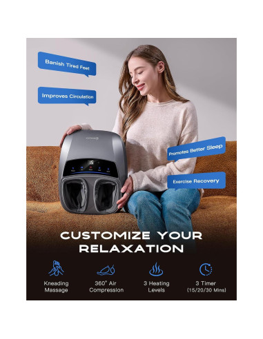 Masajista de Pies KINGJOY Shiatsu con Calor para Alivio