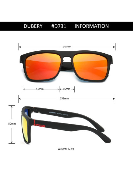 Gafas de sol DUBERY polarizadas UV400 unisex paquete de 2
