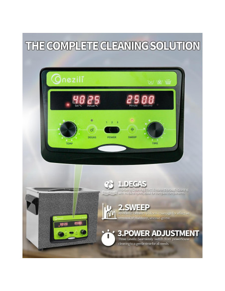 Limpiador Ultrasónico ONEZILI 6L 180W con Calentador y Temporizador
