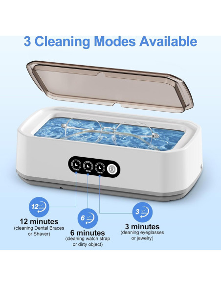 Limpiador Ultrasónico de Joyas Ke Moxiey 650ml 49kHz 3 Modos