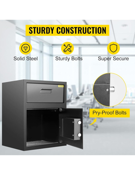 Caja Fuerte Digital de Depósito VEVOR 1.7 Pies Acero