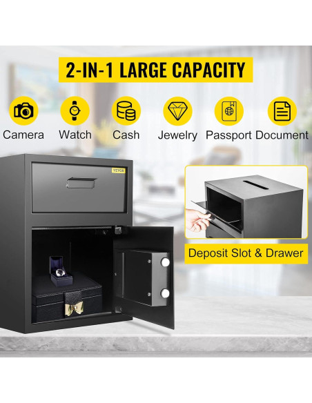 Caja Fuerte Digital de Depósito VEVOR 1.7 Pies Acero