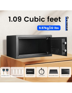 Caja Fuerte Biométrica XDeer 1.09 m Ignífuga y a Prueba de Agua 2