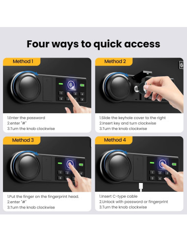 Caja Fuerte Biométrica XDeer 1.09 m Ignífuga y a Prueba de Agua