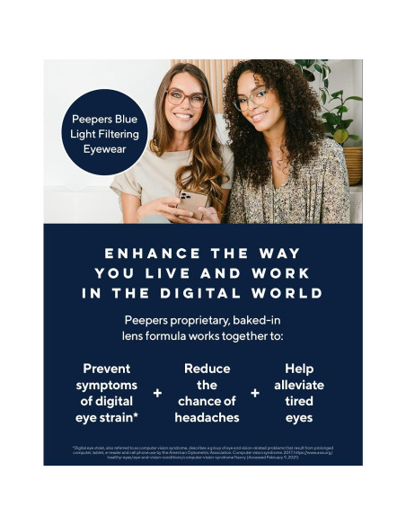 Gafas de Lectura Peepers Rosa con Bloqueo Luz Azul Gafas de Lectura Peepers Rosa con Bloqueo Luz Azul