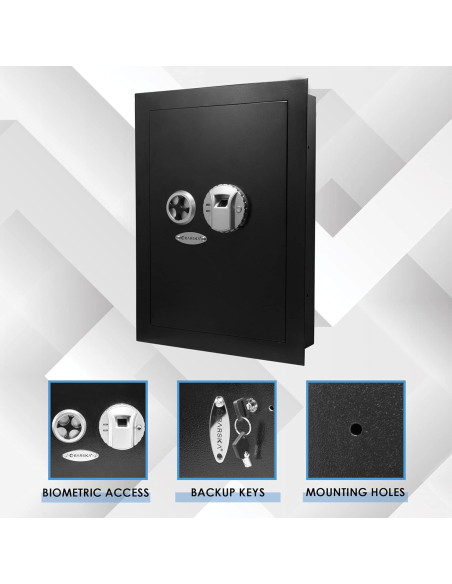 Caja Fuerte de Pared Biométrica Barska AX12038 con Estantes