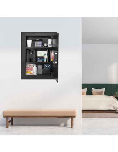 Caja Fuerte de Pared Biométrica Barska AX12038 con Estantes